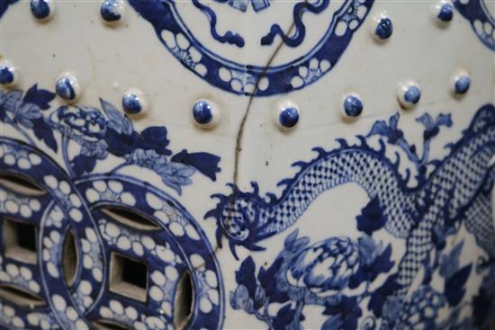 Pair of Chinese blue and white garden seats- a.f